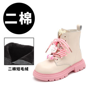 Girls Martin Short Boots Fleece Lined Winter Princess Style Childrens Shoes Casual Low Top Side Zipper Rubber Outsole