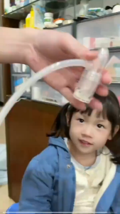Manual nasal aspirator made from safe virgin plastic for babieswith easily adjustable suction power