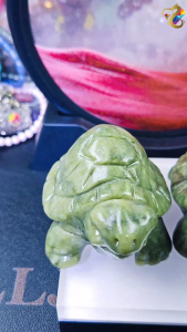 Collectors Grade Green Serpentine Jade Hand Crafted Tortoise Statue