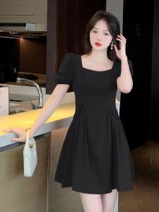 Chiffon French Style Short Sleeve Dress Summer 2024 New Arrival Womens Clothing Temperament Waist-Controlled Slimming Small Fashion