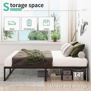 Iron Bed Frame Queen&King size Four Sizes Heavy Duty Bed Single/Double Steel Bed Frame Home Used