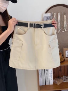 2024 Summer High-Waist Slimming Versatile Half-Length Skirt Stylish Korean Version for Casual Use Ins Trendy