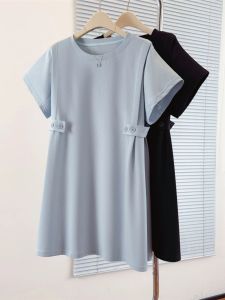 Slim Waist Covering Stomach Short Sleeve T-Shirt Dress