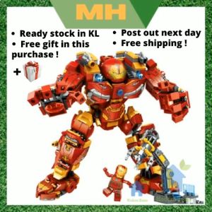 MARVEL Building Blocks The Avengers Iron Man Anti-Hulk Mech Gears of War Transforming Mecha Model DIY Toys Gifts
