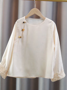 Girls Chinese Style Shirt Spring Autumn Season Fashionable Base Layer Top Mid-Size Children New Arrival Little Girls Clothing
