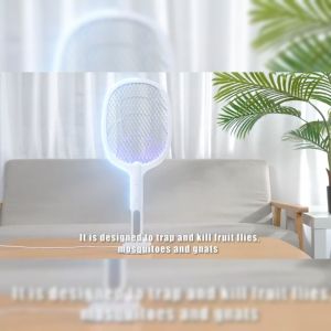 Rechargeable electric mosquito swatter suitable for indoor and outdoor pest control