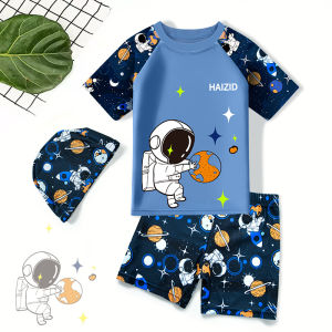 New Childrens Swimming Costume Three-Piece Set Of Cute Cartoon Boys Toddler Baby Swimsuit Swimsuit Swimming Costume