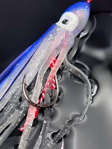 1 Cái Mồi Câu Mực Phát Sáng Toàn Diện Với Hai Móc Câu Thiết Kế Mô Phỏng Sinh Học Hình Bạch Tuộc Dùng Cho Câu Cá Biển Sâu Bằng Cần Câu Jigging.