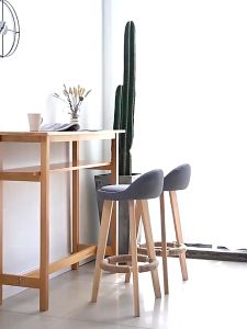 Luiss เก้าอี้บาร์สูง มีพนักพิง เก้าอี้บาร์สูง เก้าอี้ไม้ 60/70/80ซม เก้าอี้เคาน์เตอร์ สามารถรองรับน้ำหนักได้ 300กก กันลื่น ขาไม้โอ๊ค Bar Stool Chair