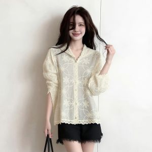 AIYITI | Korean Style Embroidered Long Sleeve Lace Jacket