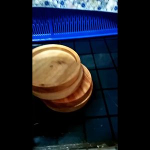 PROMO BISA BAYAR DITEMPAT - COD Coaster Tatakan Alas Gelas Kayu Mahoni 9 Cm Premium Grosir Termurah