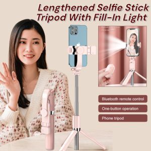 Portable Wireless Bluetooth Selfie Stick Tripod With LED Light Adjustable Lengthened Selfie Stick Tripod With Fill-In Light Remote Control