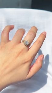 Cincin Emas Asli Kadar 700 70 16K Diamond Look Solitaire Ring