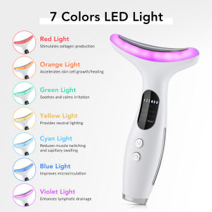 Hailicare | EMS Microcurrent Neck Beauty Device 7/3 Colors LED Light Therapy Face Neck Massager for wrinkles lifting Skin Tightening Jawline