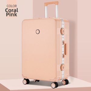 MANLVSHI | High Aesthetics Aluminum Frame Travel Luggage with Swivel Wheels 28in