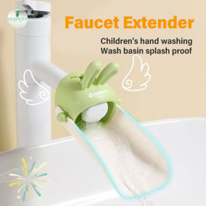 YESPERY ตัวช่วยในการล้างมือตัวขยายการซักล้างรูปกระต่ายน่ารักตัวช่วยในการล้างมือก๊อกน้ำสำหรับห้องครัวตัวขยายป้องกันการสาด