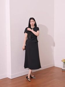 Flattering Fake Two-Piece Waist-cinching Slim A-line Maxi Dress