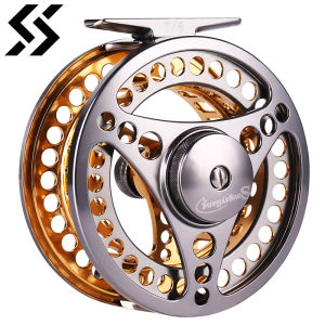 Sougayilang Fly Fishing Reel Large Arbor 2+1 BB with CNC-machined Aluminum Alloy Body and Spool Fly Reels Pesca