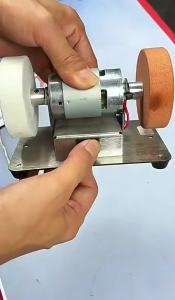 EELHOE | (Ce14)1Pc Electric Bench Grinder Sanding Machine Electric Small Sander With 2 Wheel 5 Adjustable Speed For Metal/Jewelry/Knives