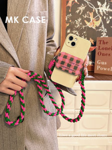 พวงกุญแจโทรศัพท์มือถือแบบสะพายข้างสีชมพู กระจกสำหรับแต่งหน้า กระเป๋าสะพายข้างแบบพกพาได้หลากหลาย ทนทานต่อการตกหล่น