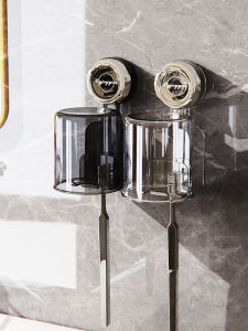 Wall-Mounted Toothbrush Holder Minimalist Luxury Style Electric Toothbrush Cup Set Home Bathroom Accessories No-Punching Needed