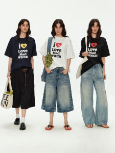 MADWITCH | American Letter Print Couple Loose T-Shirt