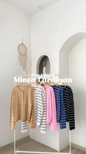 Minfa Cardigan Knit Rajut Korean Style - Atasan Wanita Kekinian
