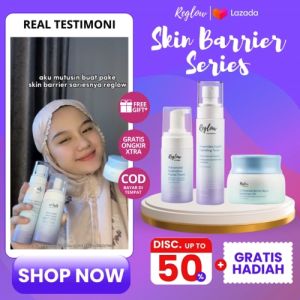 REGLOW Paket Skin Barrier Moisturizer Gel + Hydrating Toner + Facial Foam Skincare dr. Shindy BPOM