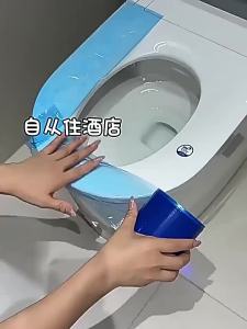 Toilet Seat Covers Disposable for Travel HotelBlue | Blue Barrier FilmNon-slip Waterproof Easy Removable