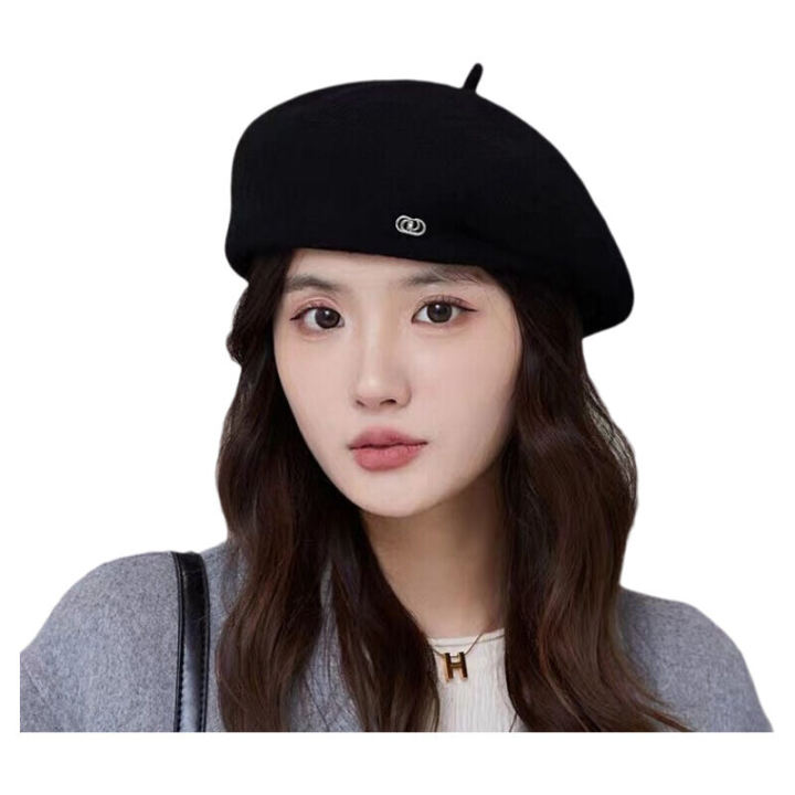 French Vintage Beret Hat Women's Autumn Winter Wool Blend Painter Caps