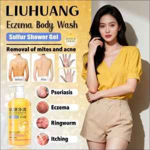 Sabun Mandi Sulfur 500ml - Sabun Mandi Cair untuk Kulit Berjerawat & Gatal-gatal Membantu Atasi Bau Badan & Eksim dengan Niacinamide