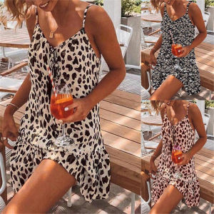 Spaghetti Strap Loose Casual Boho Dresses For Women Femme Ro