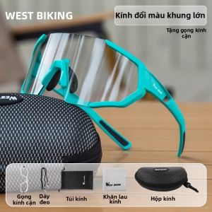 West Biking | Kính Đeo Đi Xe Đạp Chống Mờ Thay Đổi Màu Bảo Vệ Cận Thị Dùng Ban Ngày và Ban Đêm
