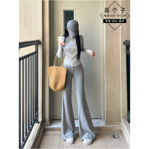 High-Waist Long-Leg Cloud Pants for Women New Style Fall 2024 Trendy Business Casual Pants Loose Fit for 18-24 Years