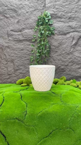 Bộ 04 chậu trái thơm 26x24x16cm trồng hoa màu trắng nhựa dày đẹp size lớn