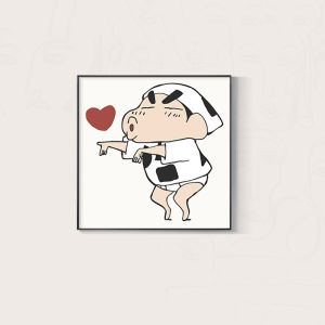 Modern Minimalist Cartoon Bathroom Wall Art No-Punching Toilet Decorative Painting Hotel Washroom Decoration Picture Frame