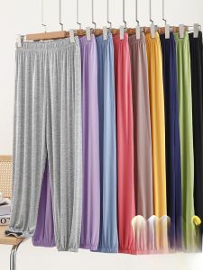 Modal Casual Pants Womens Loose Sports Thin High Waist Cuffed Trousers Fall Season Versatile Comfortable Long Stick Trousers