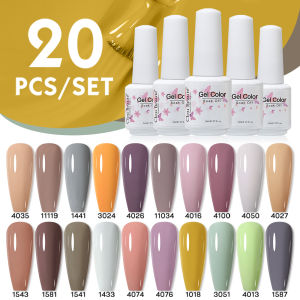 Clou Beaute 20pcs Gel Nail Polish Set 8ml Bottle UV LED Color Nail Glue Summer Nail Polish Esmalte Top Base Coat Gel Varnish
