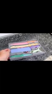 Bright Crown Kitchen Knife Set Stainless Steel / Pisau Dapur Set 6 in1 Bahan Stainless Steel PREMIUM