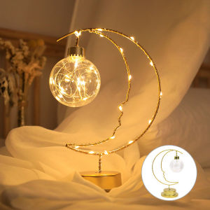 2025 Home Decoration Star Designed LED Light Moon Shape Indoor Ornament Small LED Night Lamp Heart Iron Material for gift