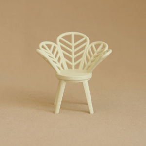 เฟอร์นิเจอร์จำลองขนาดเล็ก 1:12 เก้าอี้เดี่ยวเรซิ่นลายดอกไม้ เหมาะสำหรับบ้านตุ๊กตา Bjd Ob11 และของตกแต่งบ้าน