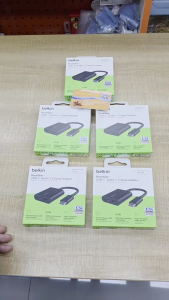 Belkin RockStar USB-C to Audio+Charge Adapter 60W สีดำ รุ่น F7U081btBLK