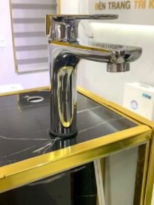 Vòi Lavabo ĐỒNG 100% Nóng Lạnh Cao Cấp Yamato V31 20cm Mạ Crom Niken 5 lớp siêu bền Chân thấp - Bảo hành 10 năm