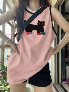 Áo Vest Không Tay Cotton Nguyên Chất Pure Cotton Vest Dành Cho Nữ Mùa Hè 2025 Phong Cách Mới Gợi Cảm Áo Khoác Ngoài Rộng Rãi Dài Vừa Phải