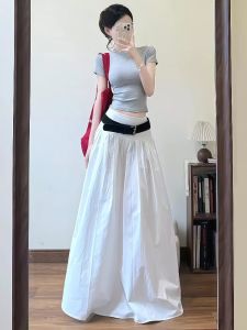 VKSOD | Elegant Grey Short Sleeve T-Shirt And Wide Leg Pants Womens Two Piece Set Summer Fashion White Color High Quality Feel