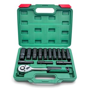 NiuXiang | 14 Pieces 1/4 inch Drive Socket Ratchet Wrench Set with Bit Socket Set Metric for Auto Repairing and Household