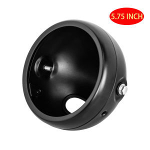 Motorcycle 5.75 Inch 5.75” Retro Bucket Modified Headlight Base LED Headlamp Parts Shell Round Housing Mount Cover