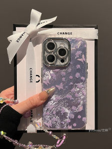 Ốp Lưng Điện Thoại Di Động Hình Bướm Hoa Màu Tím Sang Trọng Cho Apple 16ProMax 17 15Pro 14 13 Mẫu Phụ Kiện Kỹ Thuật Số Bền Bỉ