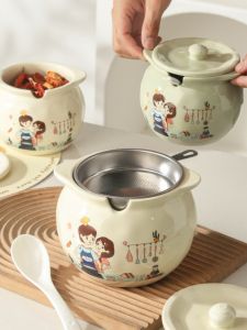 Cream Style Ceramic Heat Resistant Oil Jar