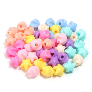 50pcs/lot 14mm Candy Color Star Beads Loose Spacer Acrylic Pentagram Beads For DIY Charms Phone Chain Bracelet Decor Accessories